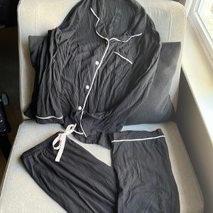 Stars Above black pajama set with light pink trim